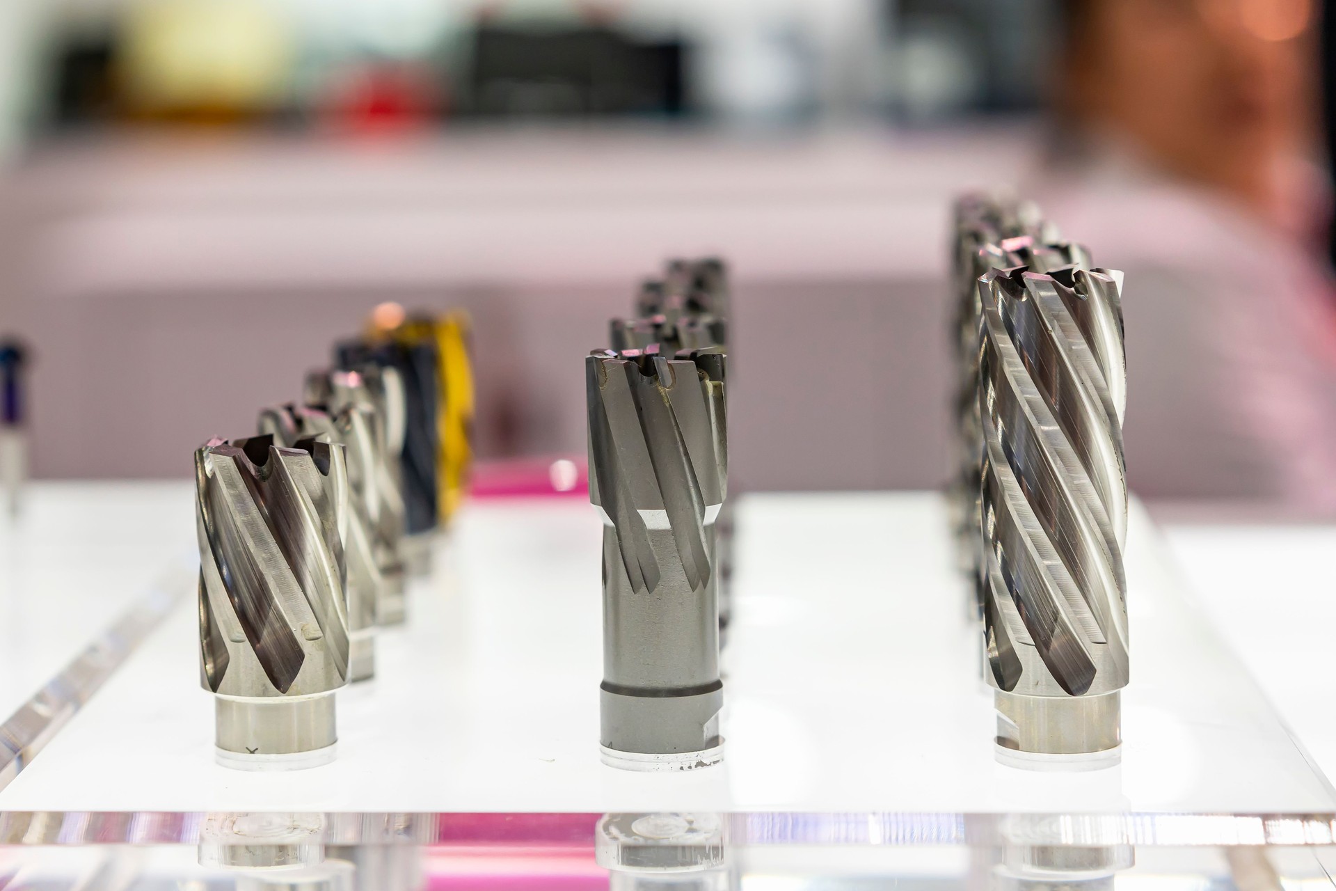 various size precision high speed steel with carbide cutting drill bit tools for cnc machine center manufacture metal work in industrial on table